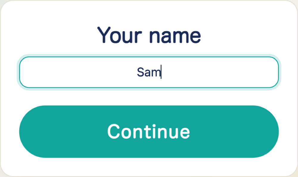 A phone joining the room from the link and typing a name